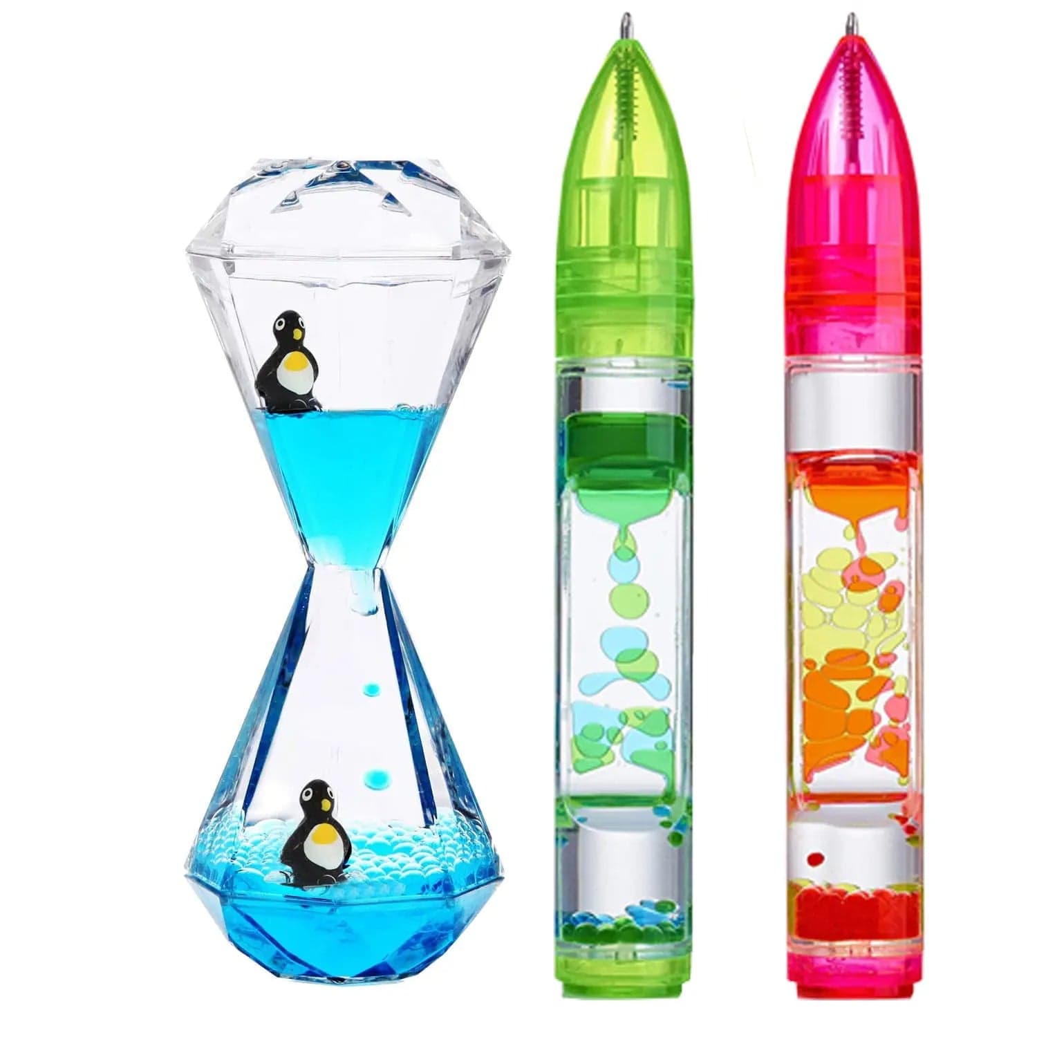 Cheap Motion Bubbler Liquid Motion Bubbler Cool School Supplies Fidget Pen  Bubble Timer Home