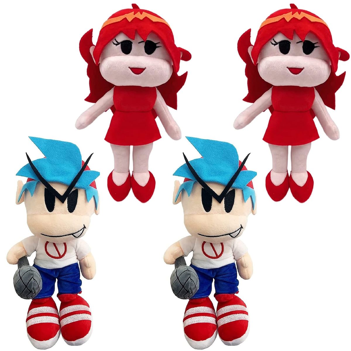 Cart In Mart 4Pieces Plush FNF Friday Night Anime Funkin Boyfriend Girlfriend Kids Gift