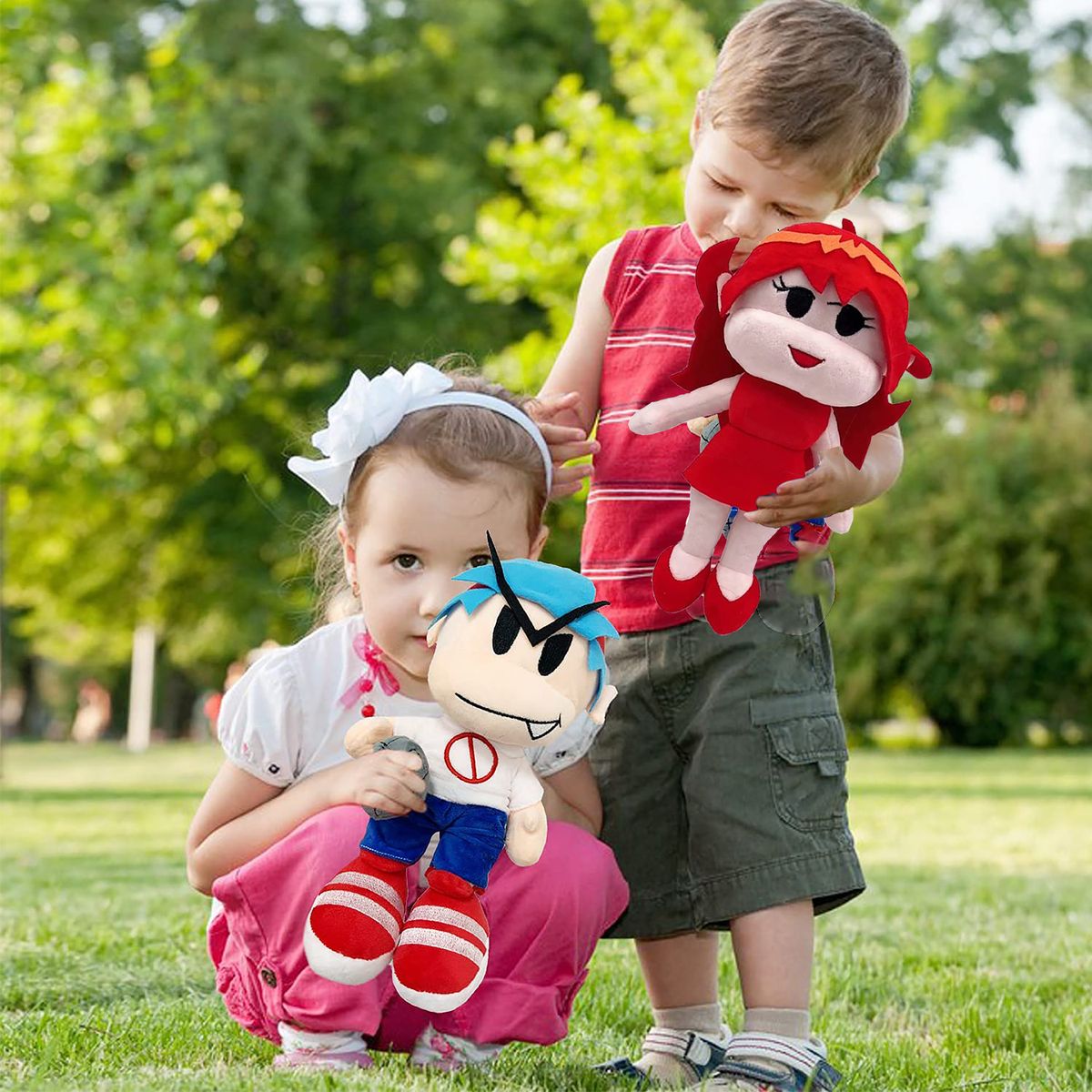 Cart In Mart 4Pieces Plush FNF Friday Night Anime Funkin Boyfriend Girlfriend Kids Gift
