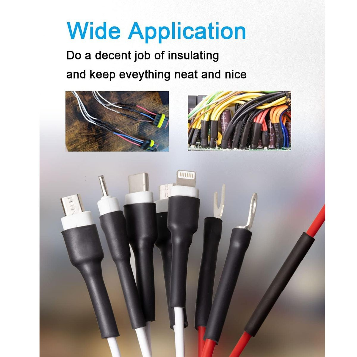 Cart In Mart 650 Piece Heat Shrink Tubing Kit- Wire Wrap Tube UL Ratio 2:1 Insulation