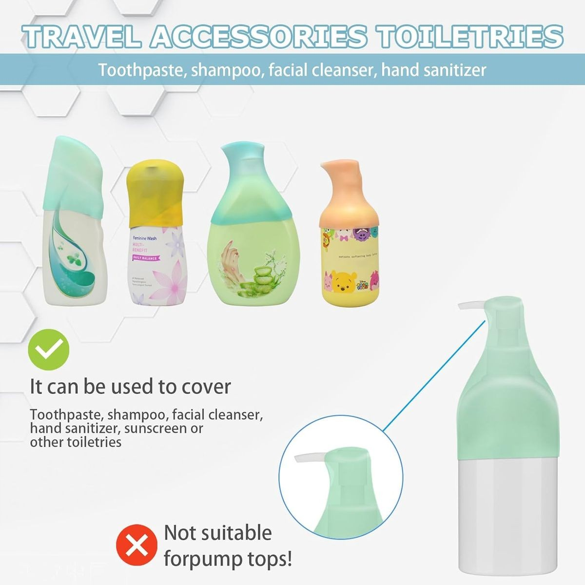 Cart In Mart 8 Pack Silicone Bottle Covers For Leakproof Travel Essentials For Women Men