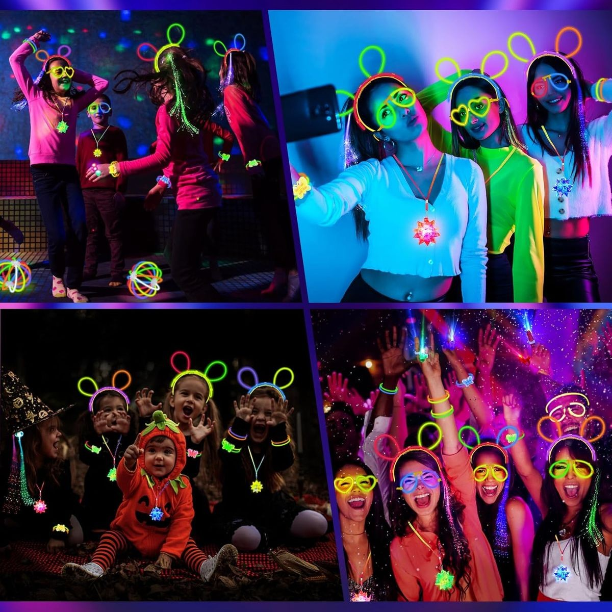 Cart In Mart 290 Pack Glow In The Dark Party Supplies Bulk LED Light Up Party Favor Toys
