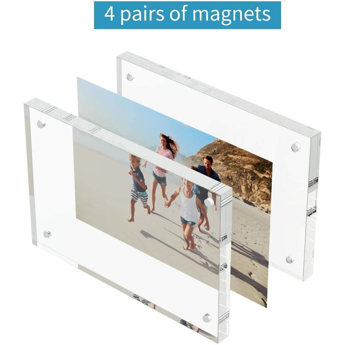 Cart In Mart Magnetic Clear Acrylic Picture Frames Dual Side Photo Frame 8x10" - 2 Pack