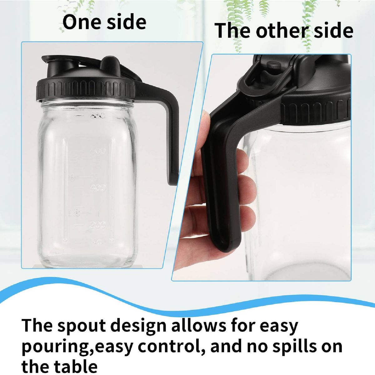 Cart In Mart Borosilicate Glass Water Jug 950ml with Handle Heat Resistant Pitcher