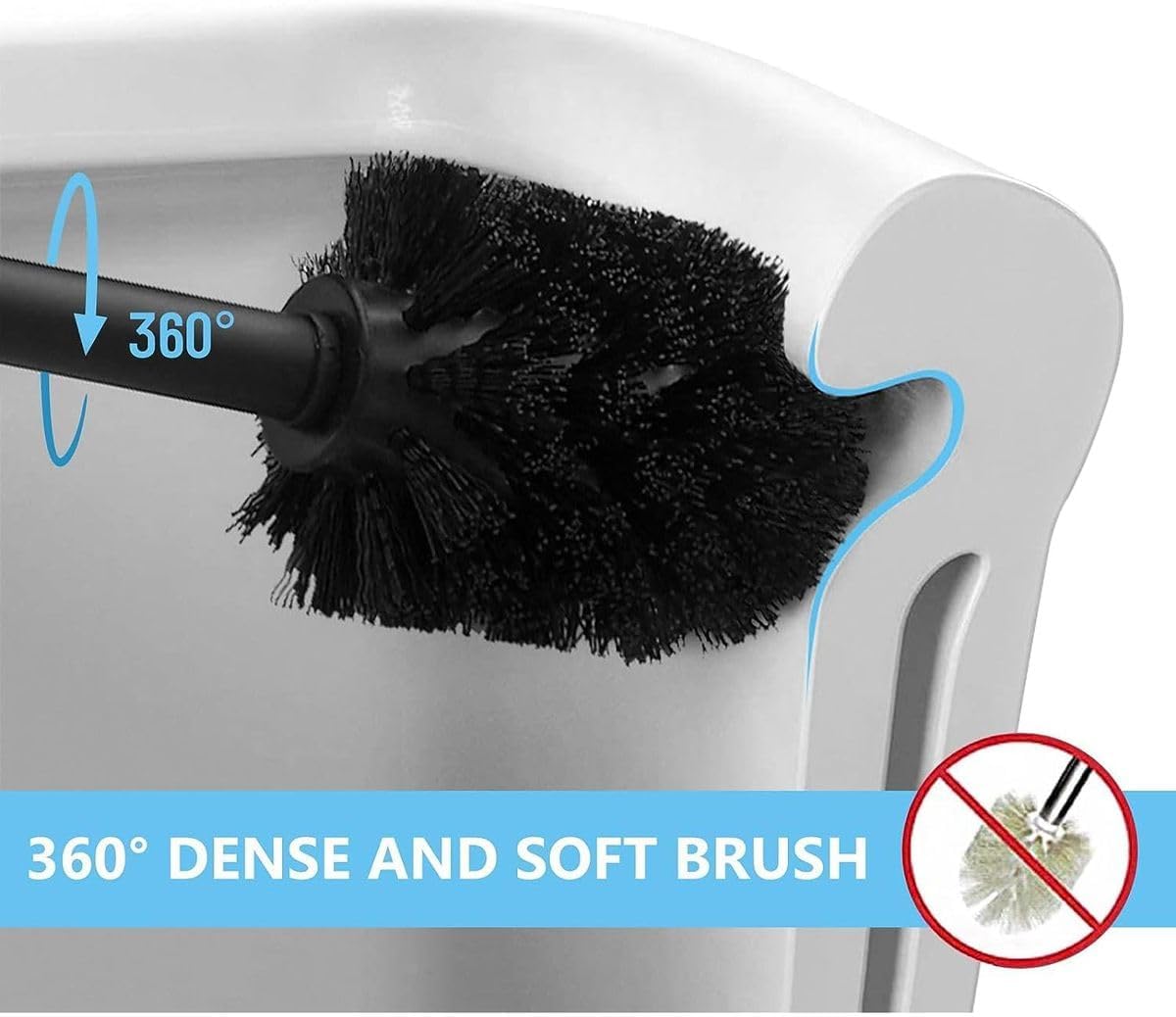 Cart In Mart Toilet Brush & Plunger Set with Holder Cleaning Kit for Toilet & Drain