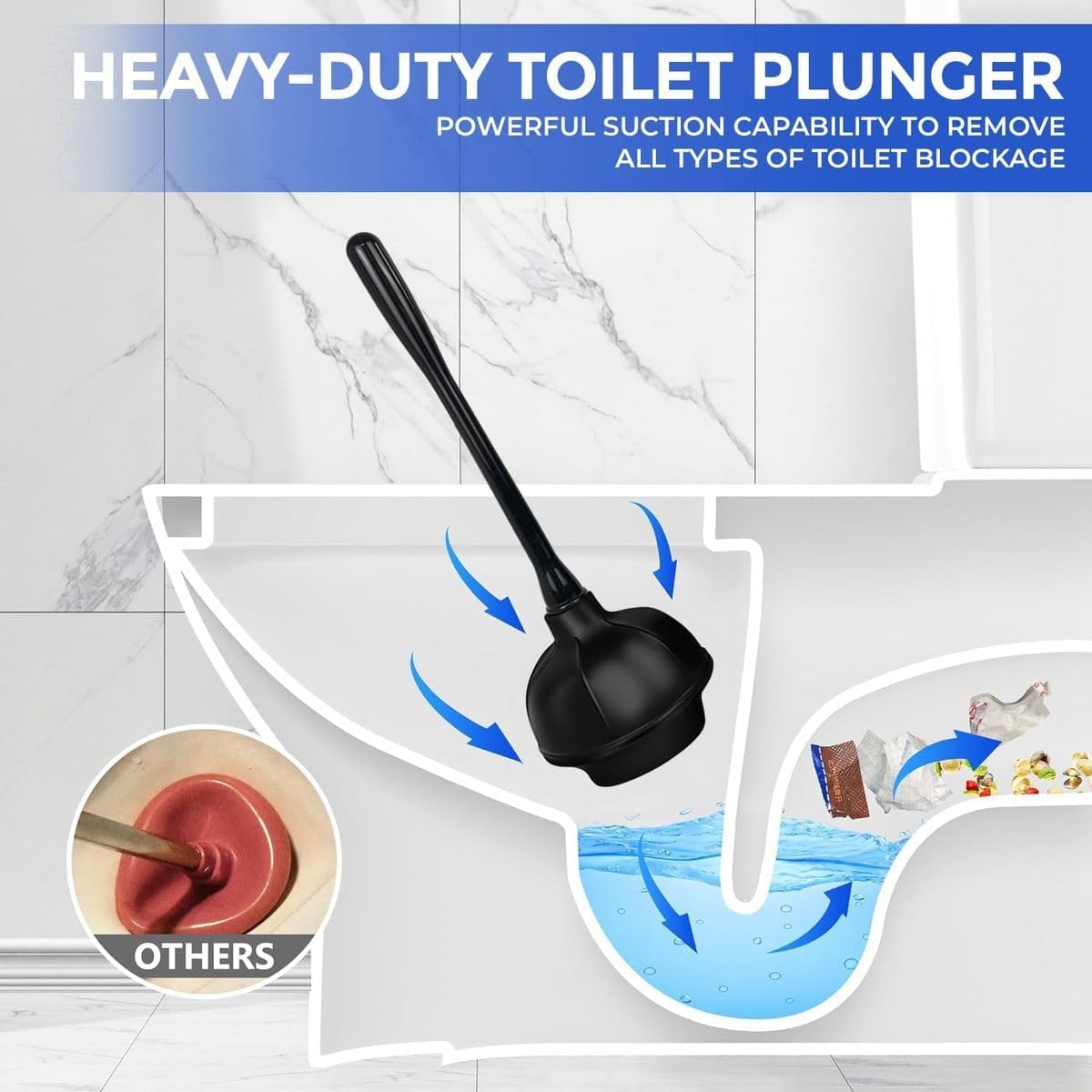 Cart In Mart Toilet Brush & Plunger Set with Holder Cleaning Kit for Toilet & Drain