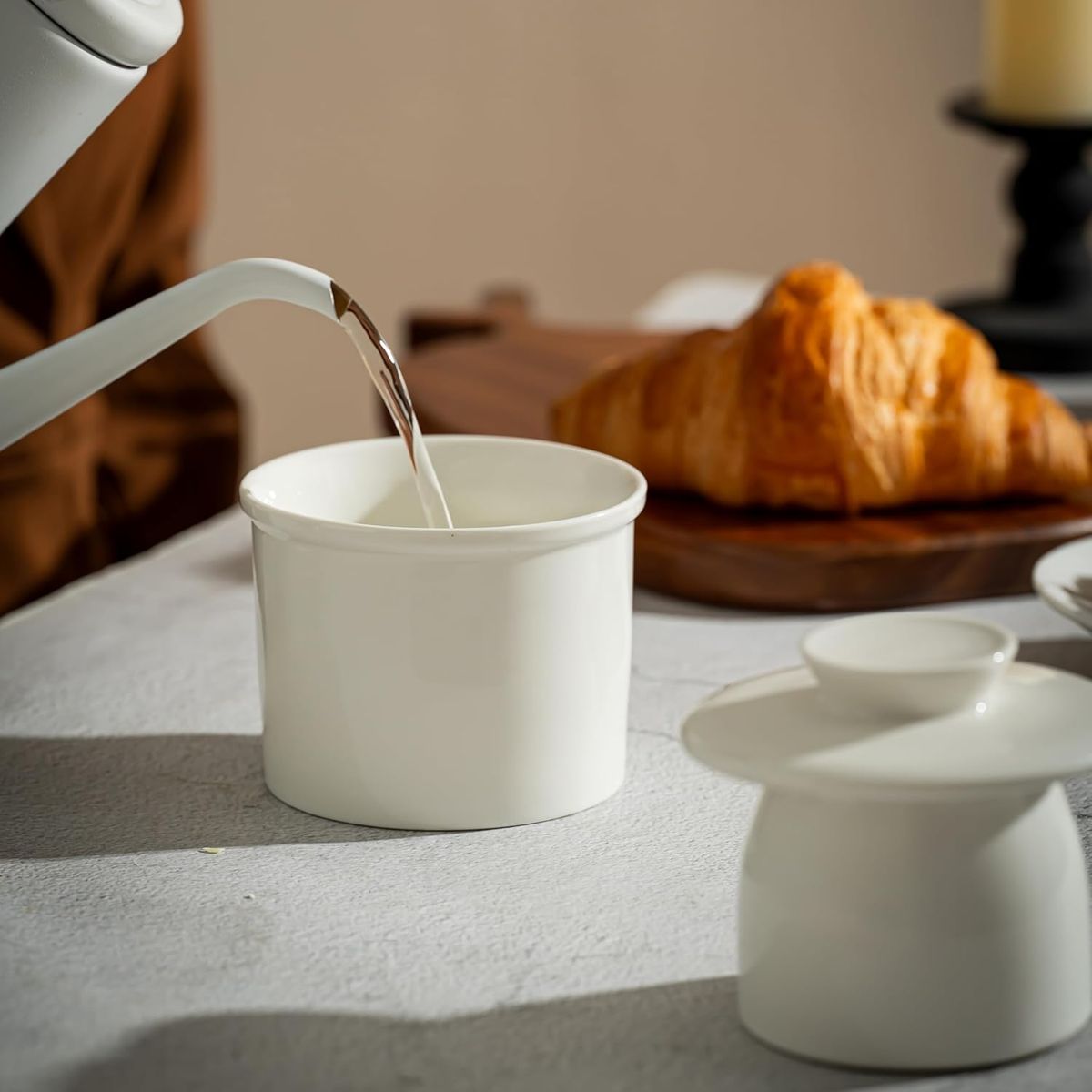 Cart In Mart Ceramic Butter Crock with Lid - Porcelain Butter Keeper for Countertop Storage