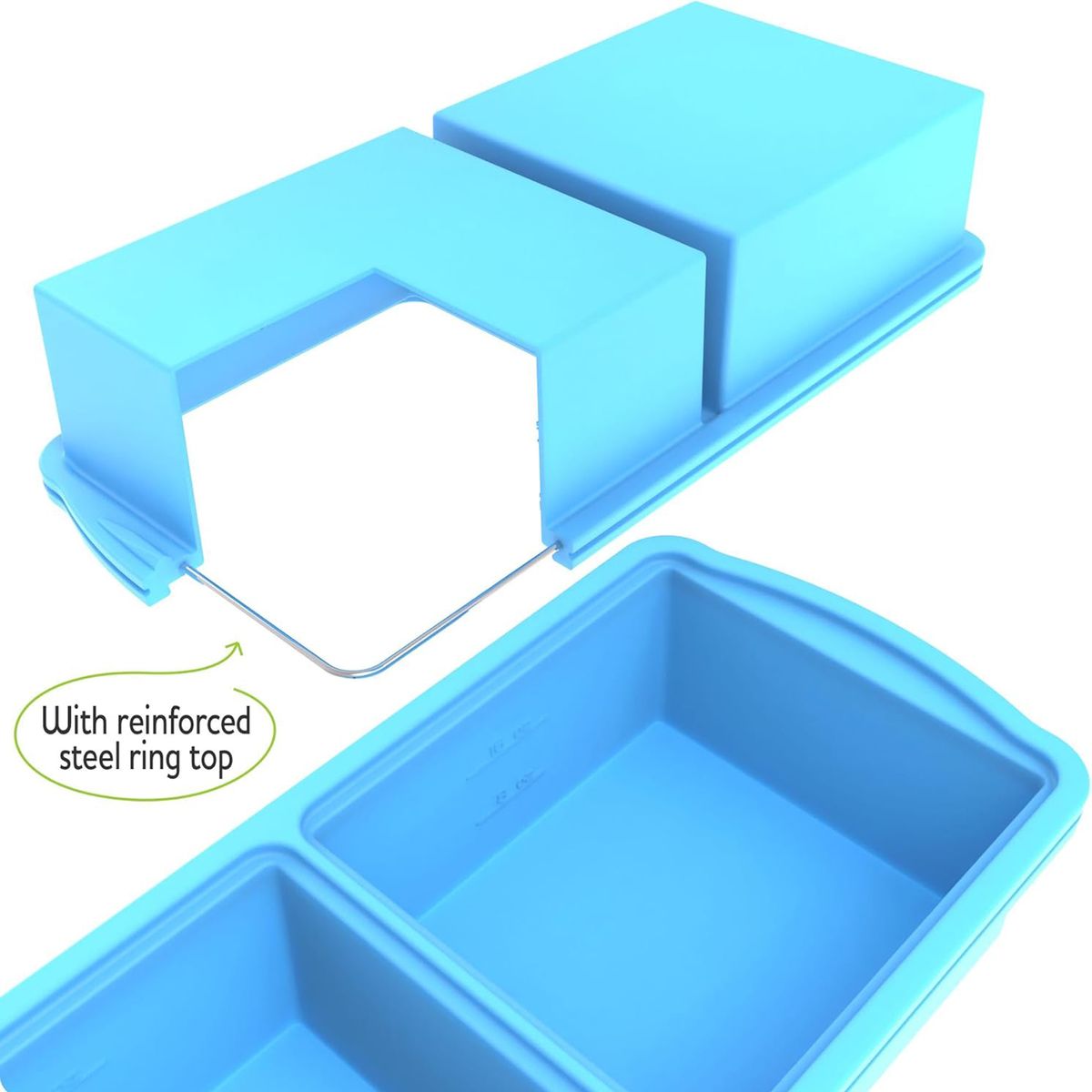 Cart In Mart 2 Pack Silicone Freezer Tray with Lid 2-Cup Portion Cube Mould for Food