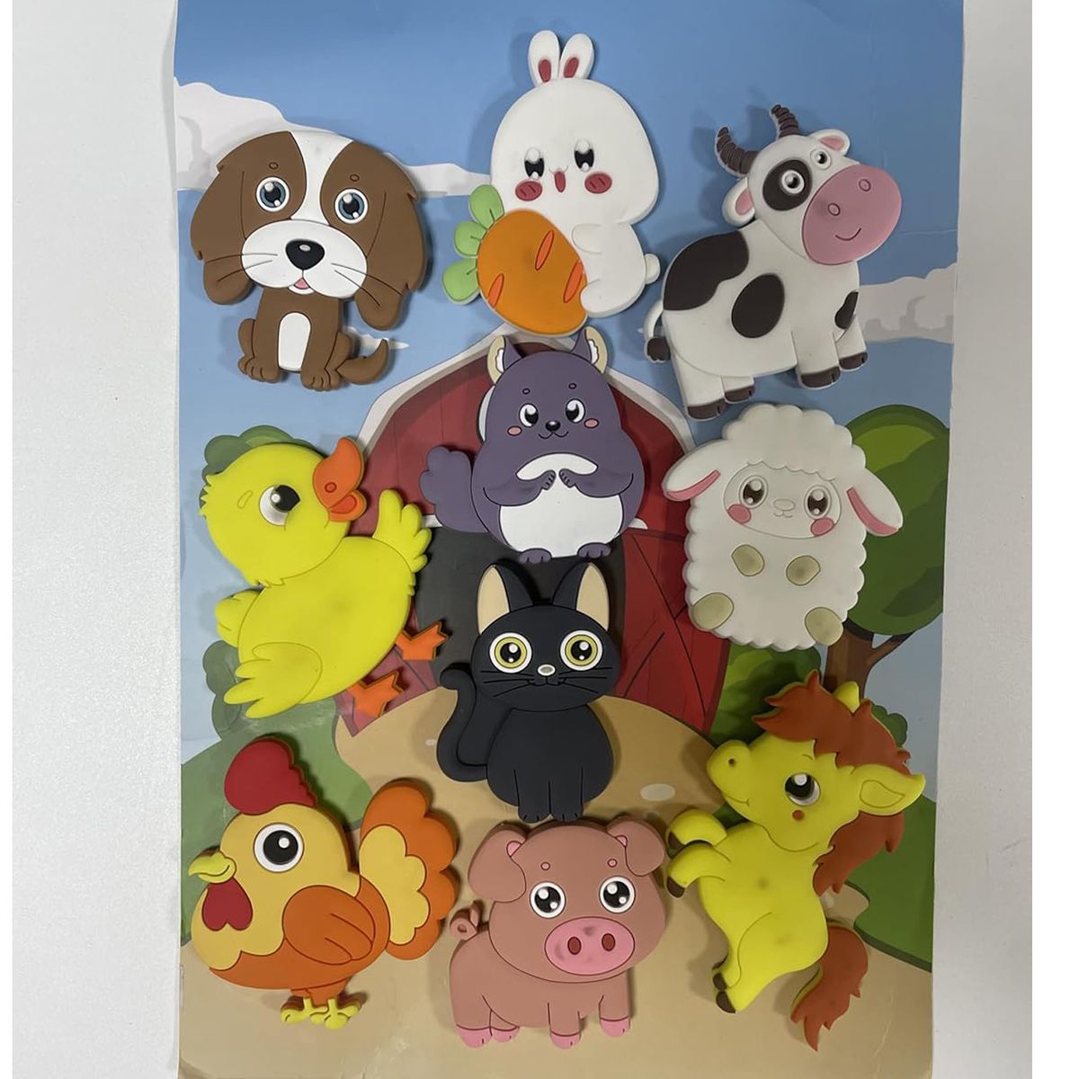 Cart In Mart 10Pcs Kids Fridge Magnets Cute Farm Animal Magnets for Toddlers Baby Gift
