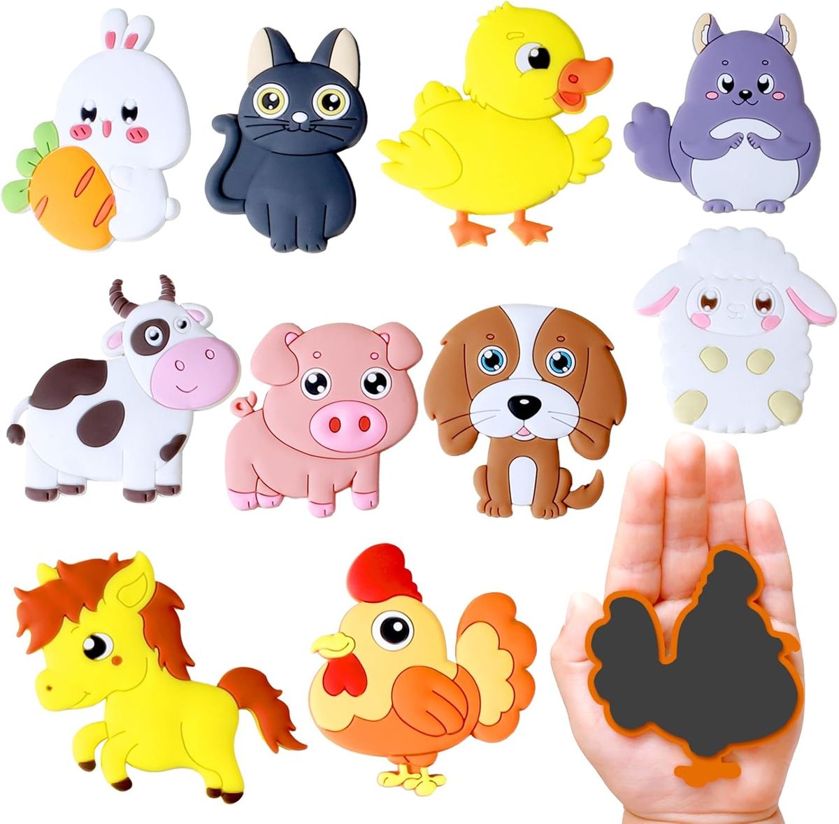 Cart In Mart 10Pcs Kids Fridge Magnets Cute Farm Animal Magnets for Toddlers Baby Gift