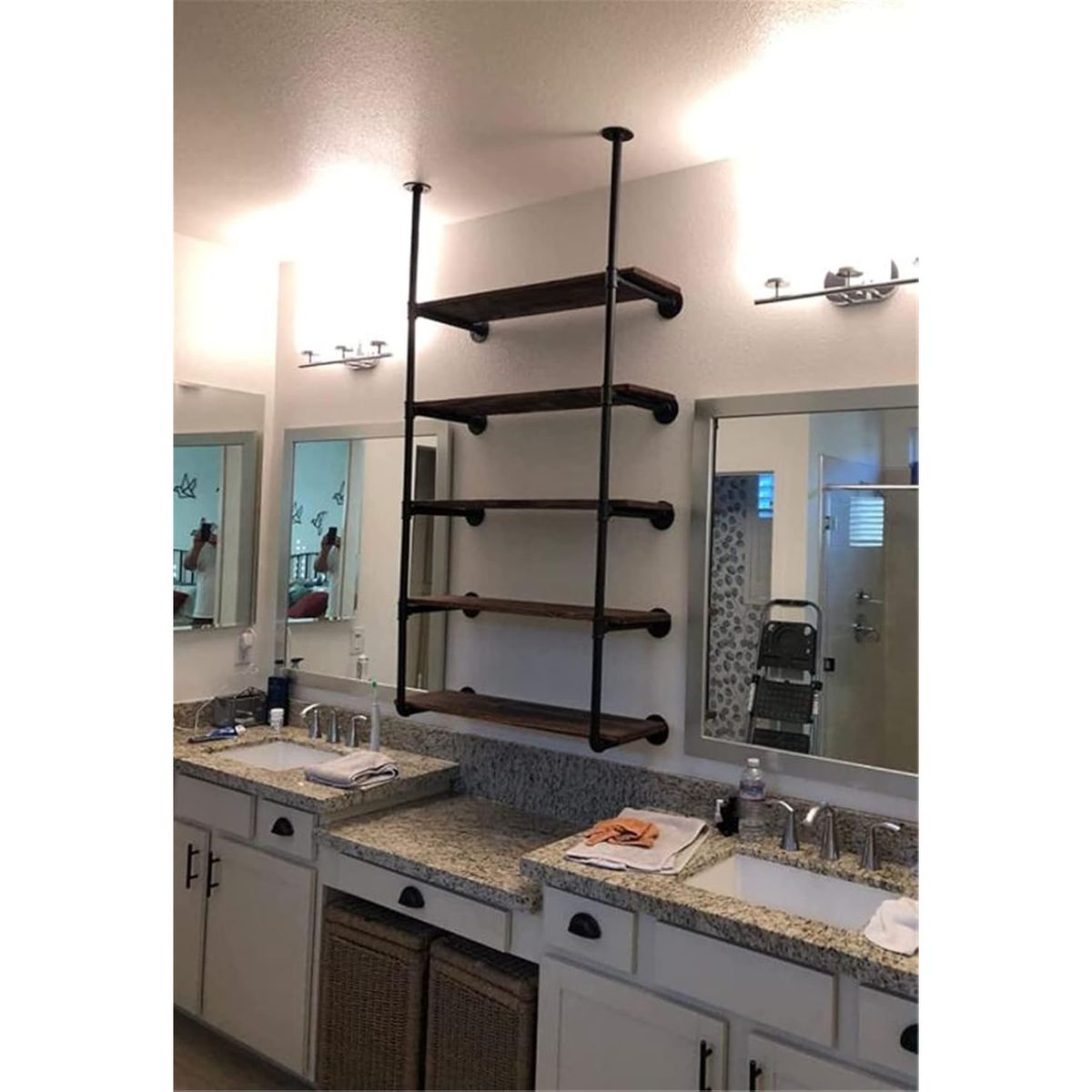 Cart In Mart WallMounted Iron Pipe Shelf Bracket Frame Ceiling Storage Rack DIY Shelving