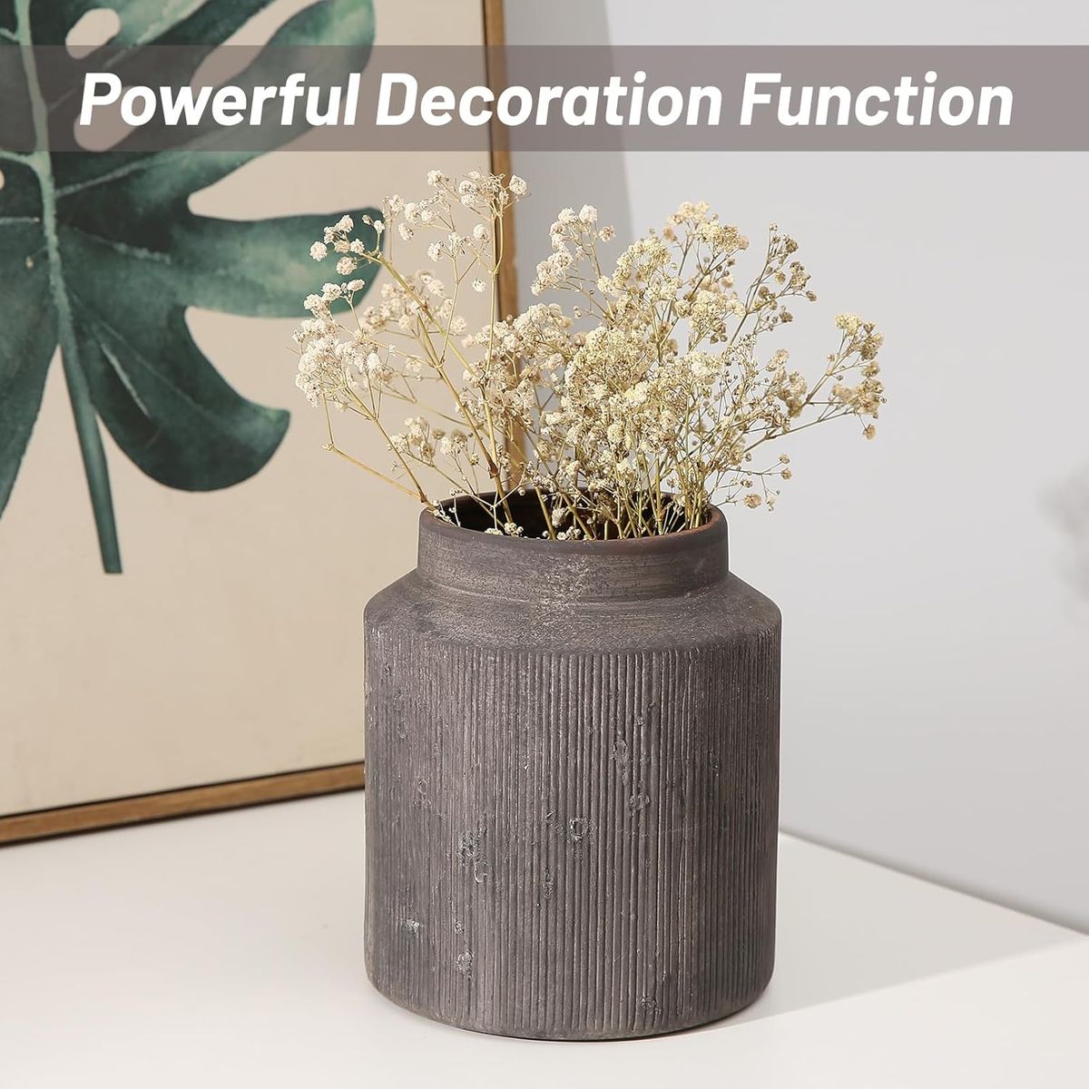 Cart In Mart Rustic Terracotta Ceramic Decorative Vase for Dining Table Living Room