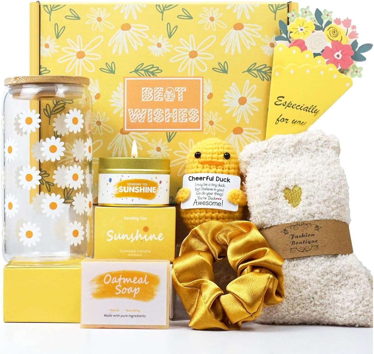 Cart In Mart Women's Inspirational Birthday Gift Box Wine Tumbler Friendship SelfCare Set