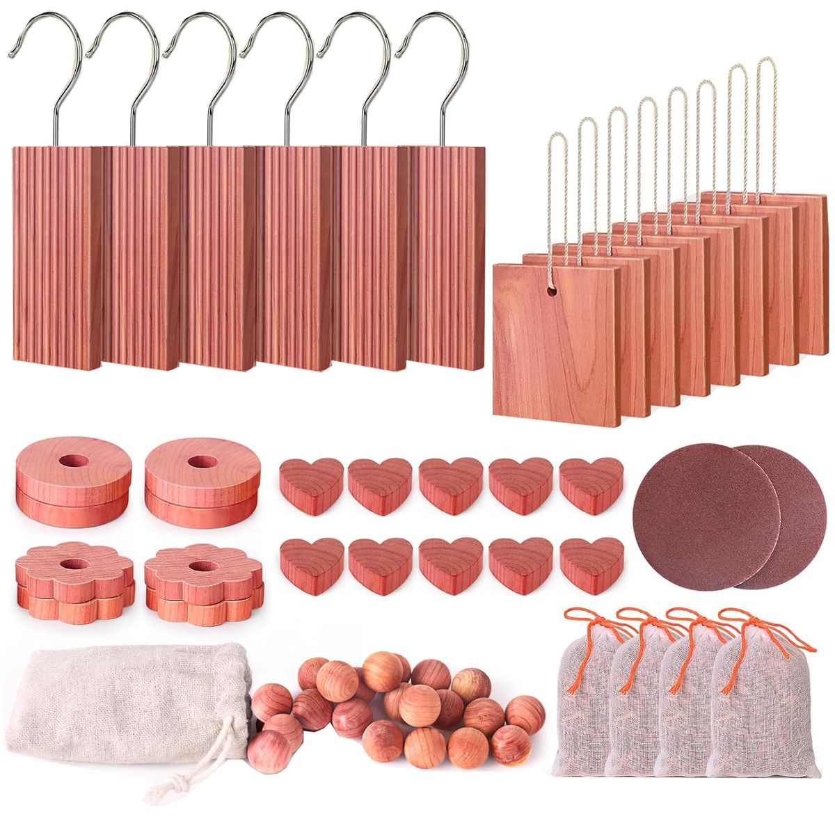 Cart In Mart 56-Piece Cedar Blocks Natural Fresh Scented for Clothes Storage Repels Moths