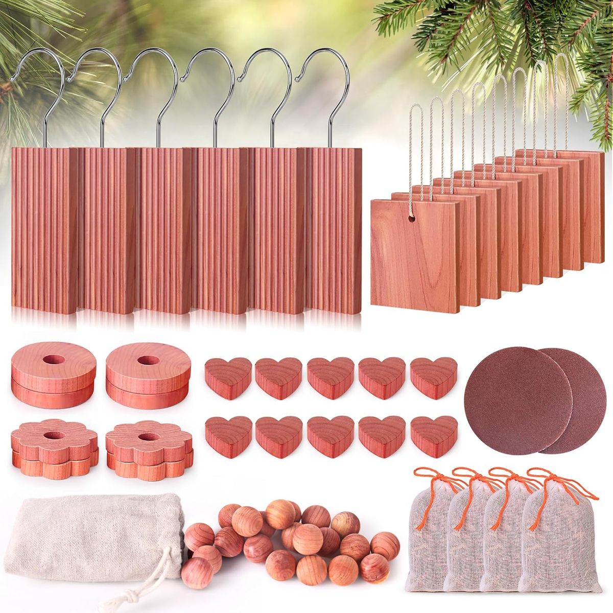 Cart In Mart 56-Piece Cedar Blocks Natural Fresh Scented for Clothes Storage Repels Moths