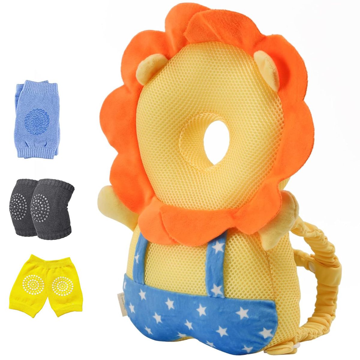 Cart In Mart Baby Head Protector Backpack Soft Plush Prevent Back Fall with 3 knee pads