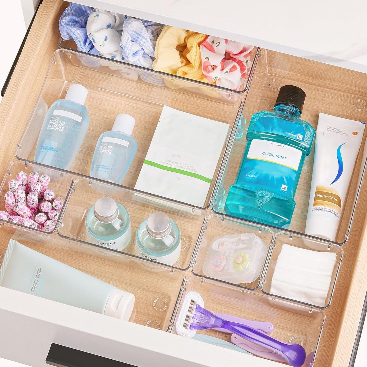 Cart In Mart 25 Pieces Clear Drawer Organizer Set Storage Bins Makeup Jewelry Office Gadgets