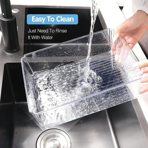 Cart In Mart  Fridge Organizer Bins & Lids Stackable Clear Storage Containers for Kitchen