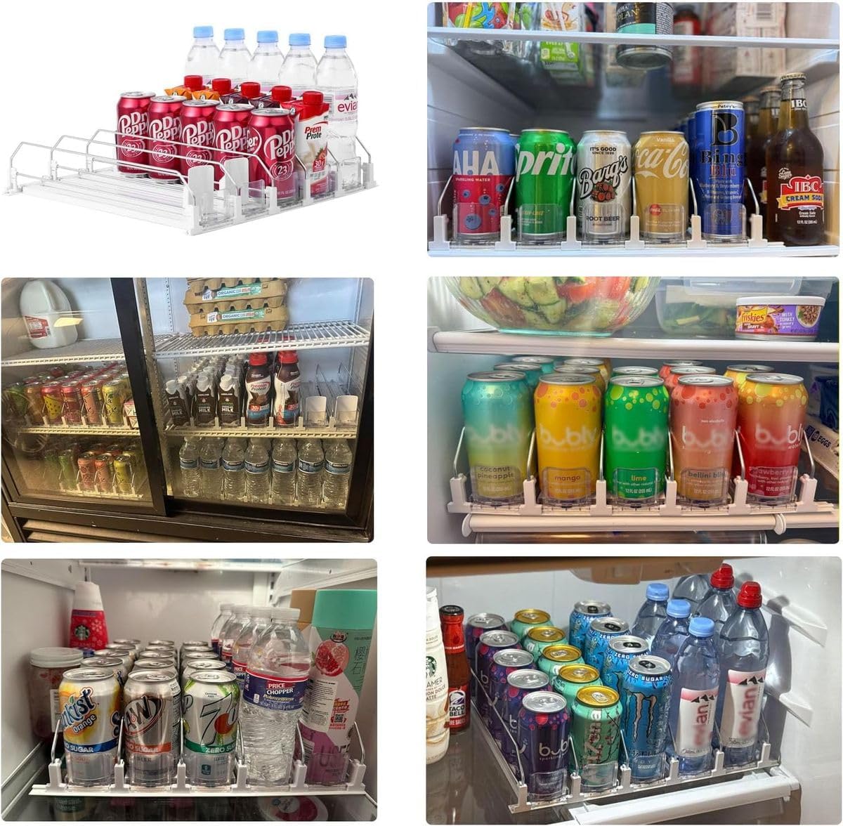 Cart In Mart Self Push Fridge Drink Organizer Automatic Can Dispenser for Refrigerator
