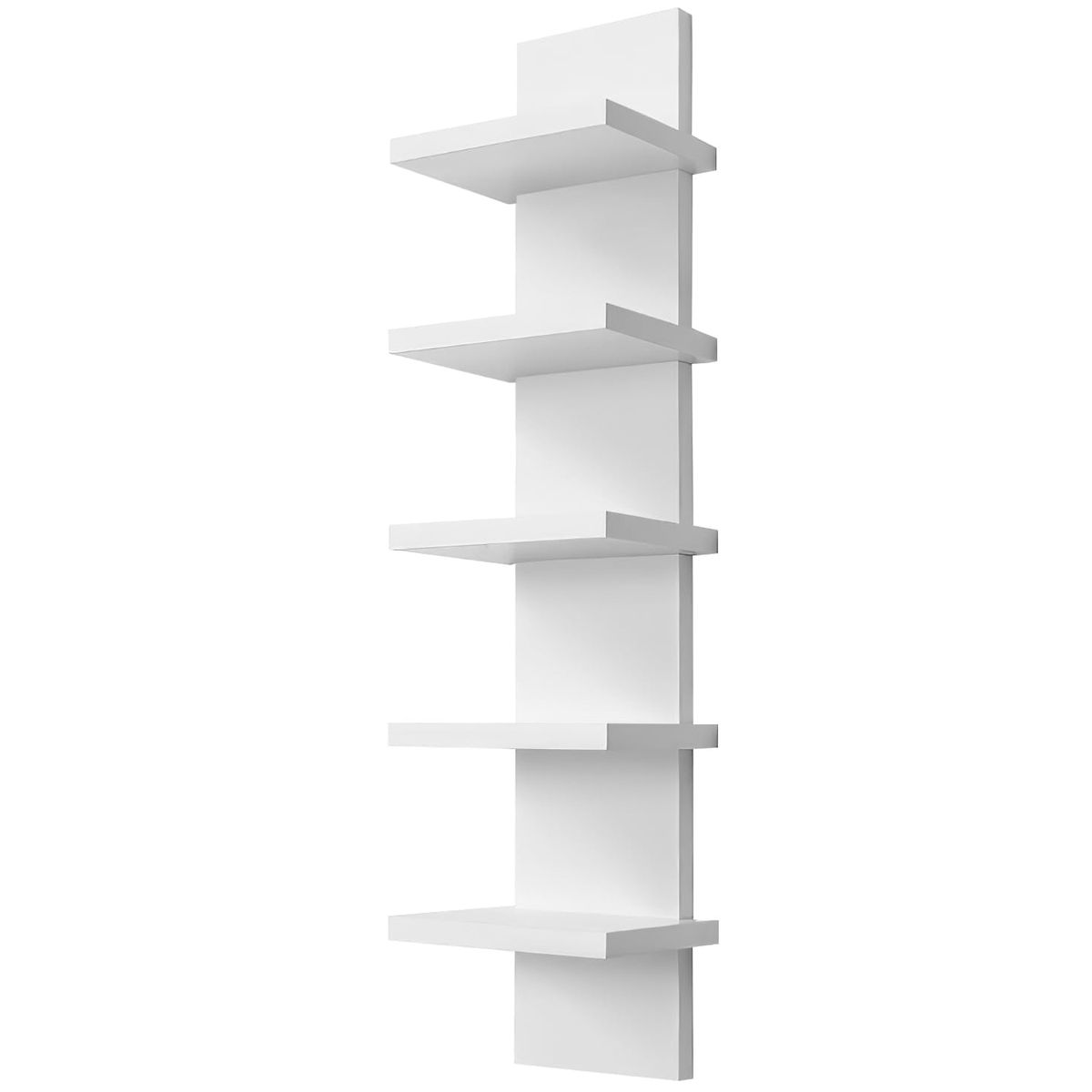 Cart In Mart 5 Tier Wall Shelf Unit Vertical Floating Storage Organizer Tower Home Décor