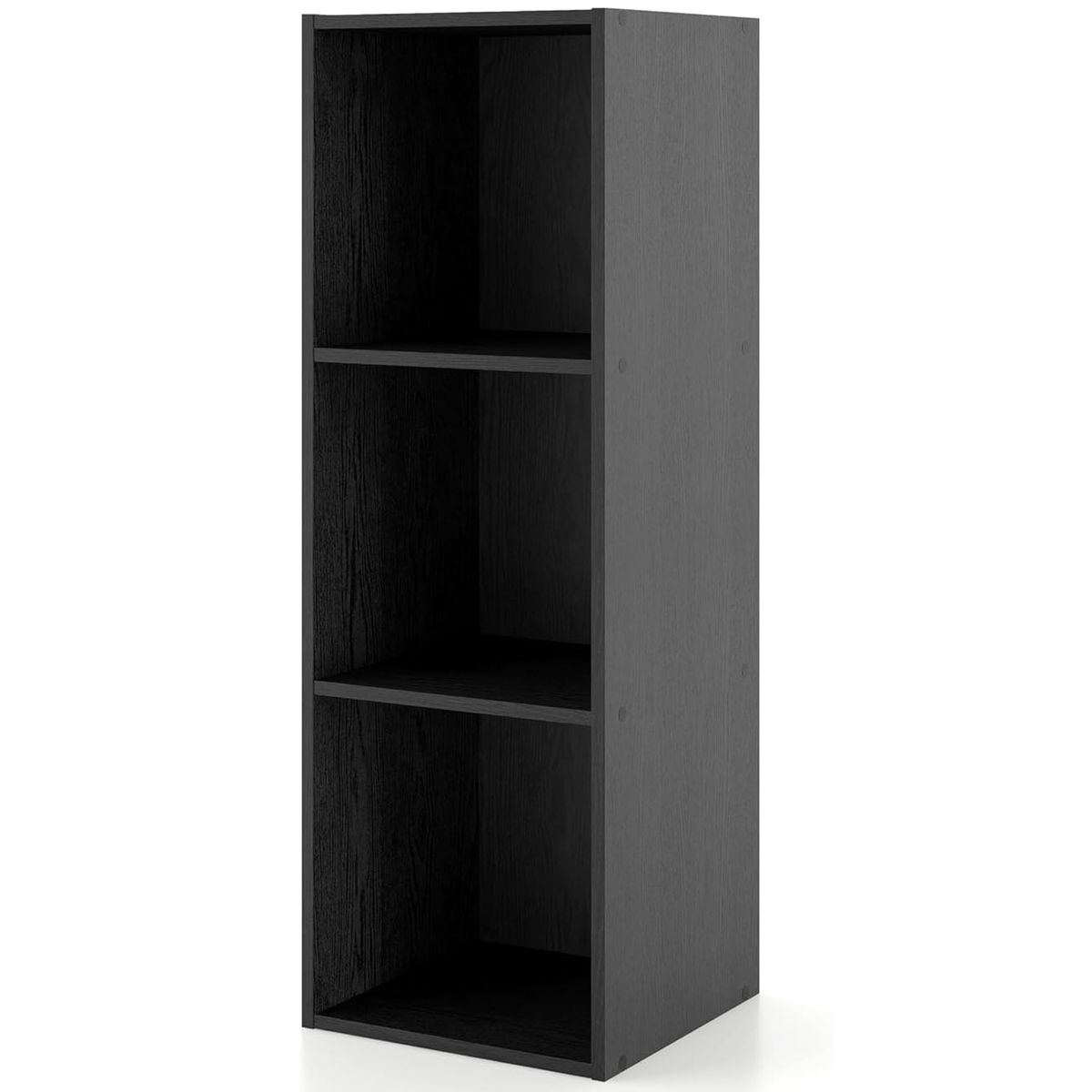 Cart In Mart 3 Cube Storage Organizer Shelves Stackable Wood Bookcase Fits Cubby Bins - Black
