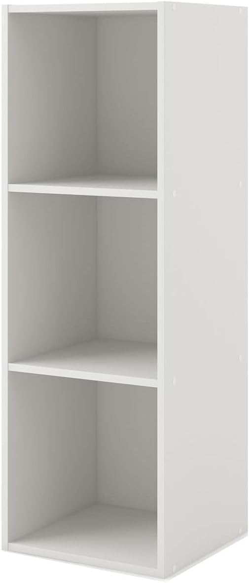 Cart In Mart 3 Cube Storage Organizer Shelves Stackable Wood Bookcase Fits Cubby Bins - White