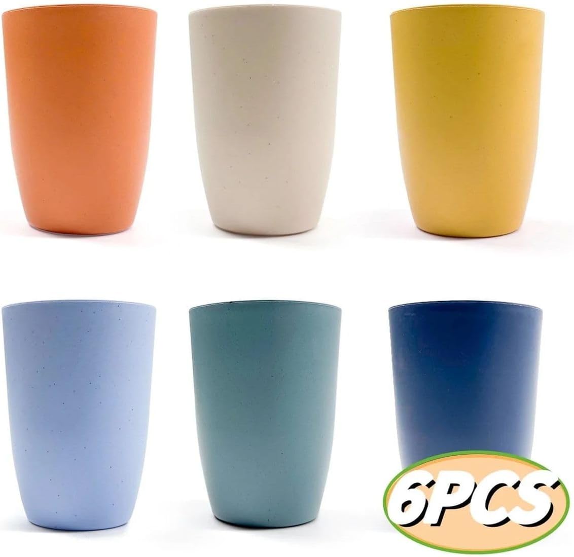 Cart In Mart 6Pack Wheat Straw Glasses Reusable Unbreakable Drinking Cup Dishwasher Safe