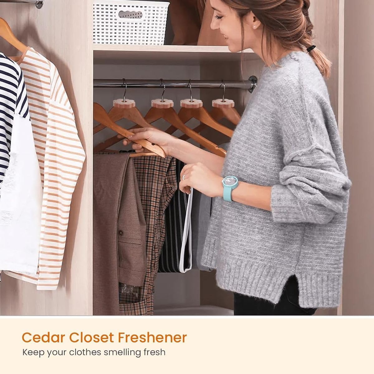 Cart In Mart Cedar Wood Closet Fresheners Cedarwood Flowers for Clothes Hangers Drawers
