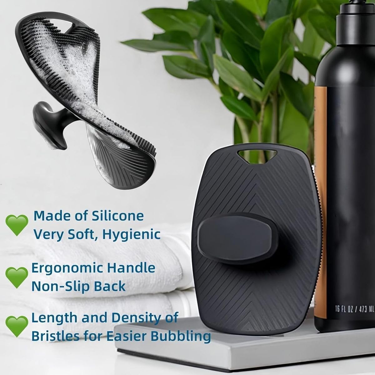 Cart In Mart Silicone Exfoliating Body Scrubber for Shower Bath Brush - 2 Pack