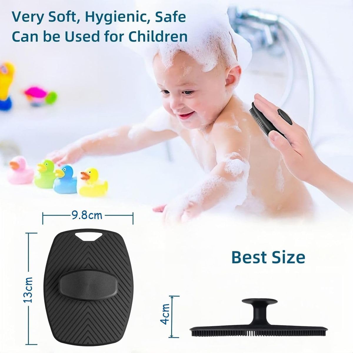 Cart In Mart Silicone Exfoliating Body Scrubber for Shower Bath Brush - 2 Pack
