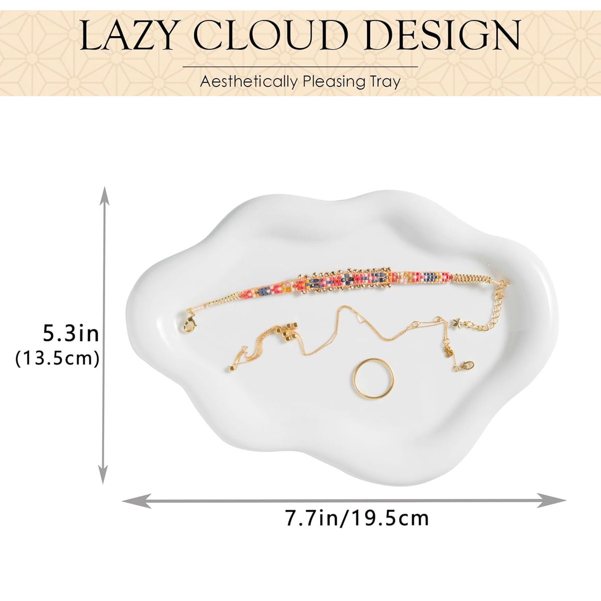 Cart In Mart Ceramic Jewellery Tray Trinket Dish Decorative Vanity Ring Holder Key Plate