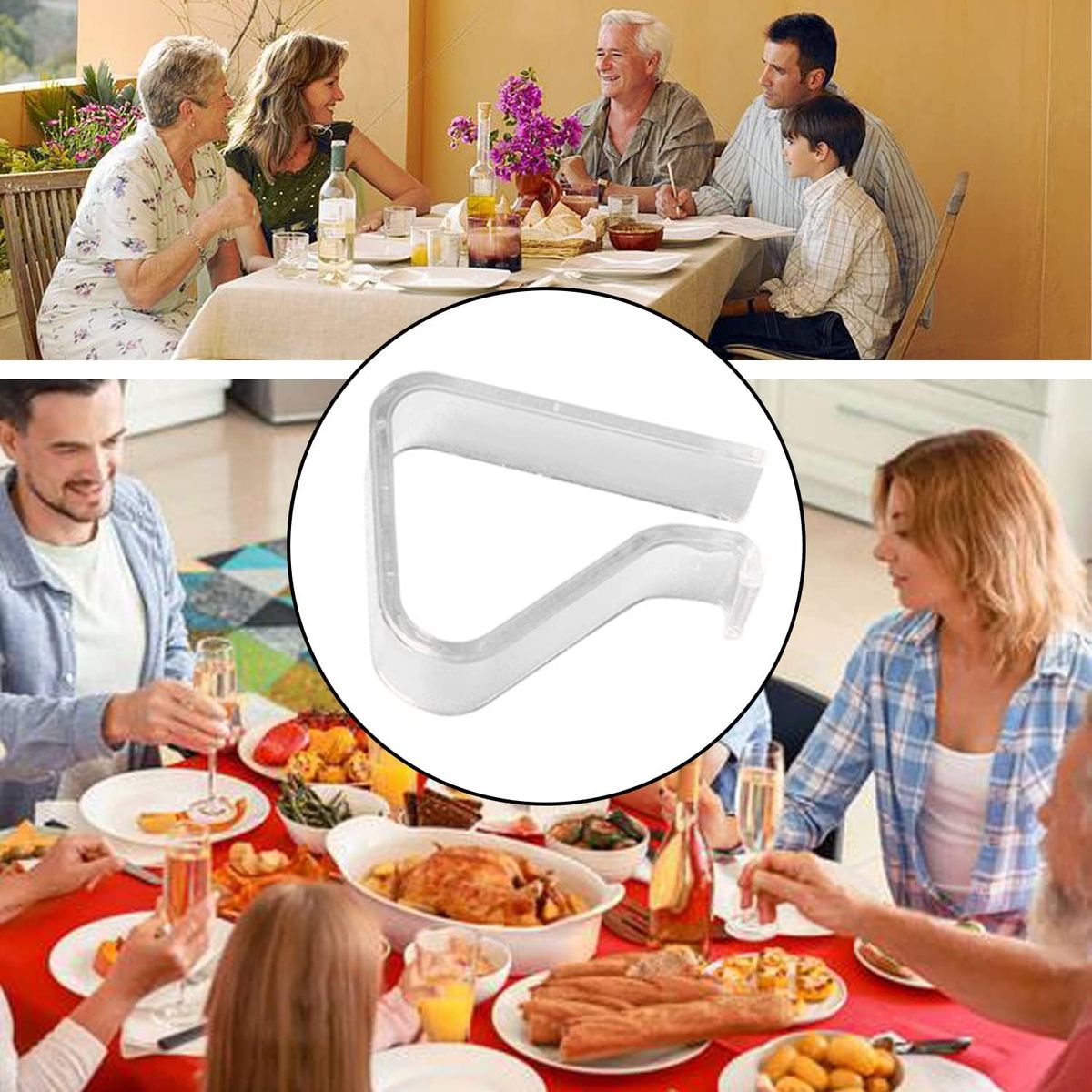 Cart In Mart Transparent Tablecloth Clips Clear Plastic Table Cover Holders - 24 Pack - 4 cm