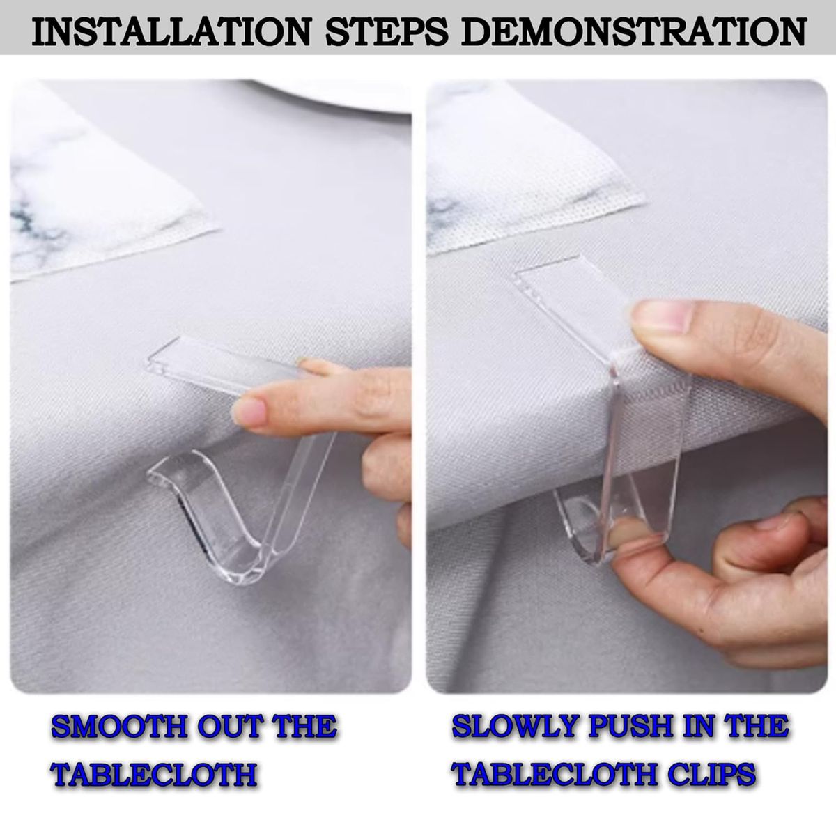 Cart In Mart Transparent Tablecloth Clips Clear Plastic Table Cover Holders - 24 Pack - 4 cm