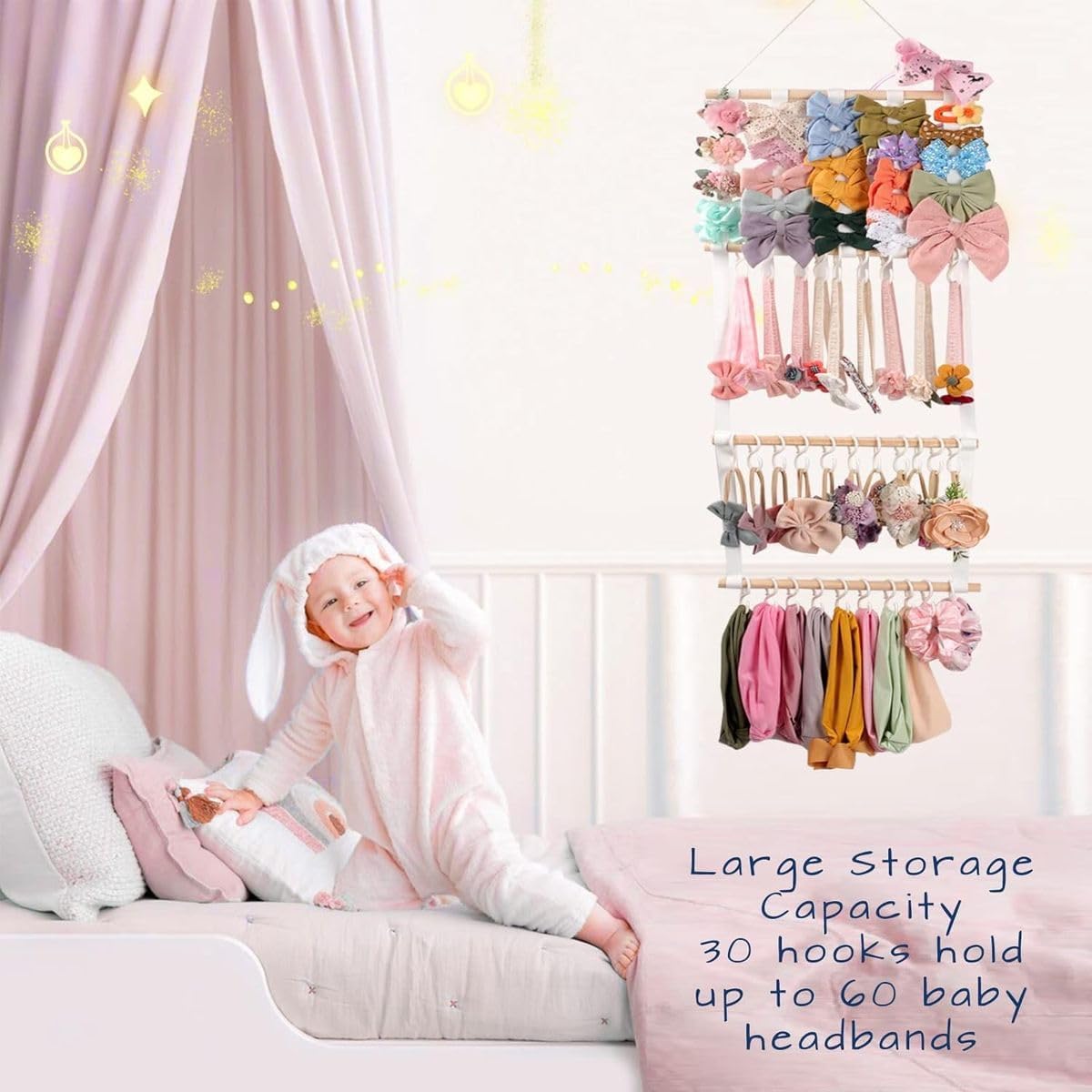 Cart In Mart Headband Holder Hair Bows Organizer Wall Hanging Baby Girl Hair Accessories