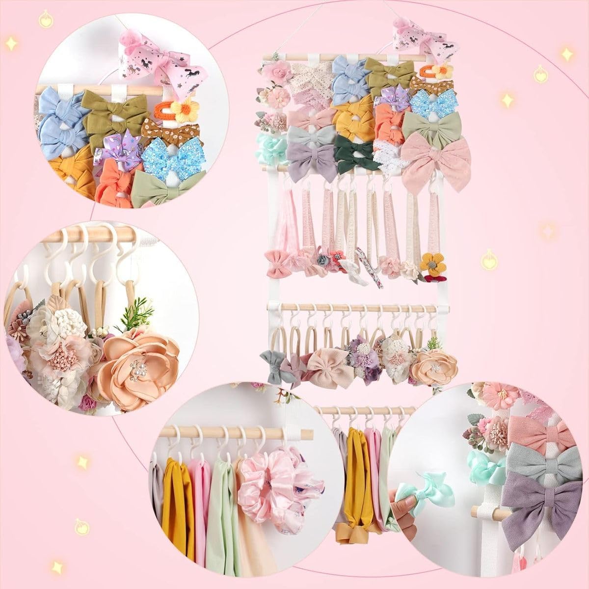 Cart In Mart Headband Holder Hair Bows Organizer Wall Hanging Baby Girl Hair Accessories