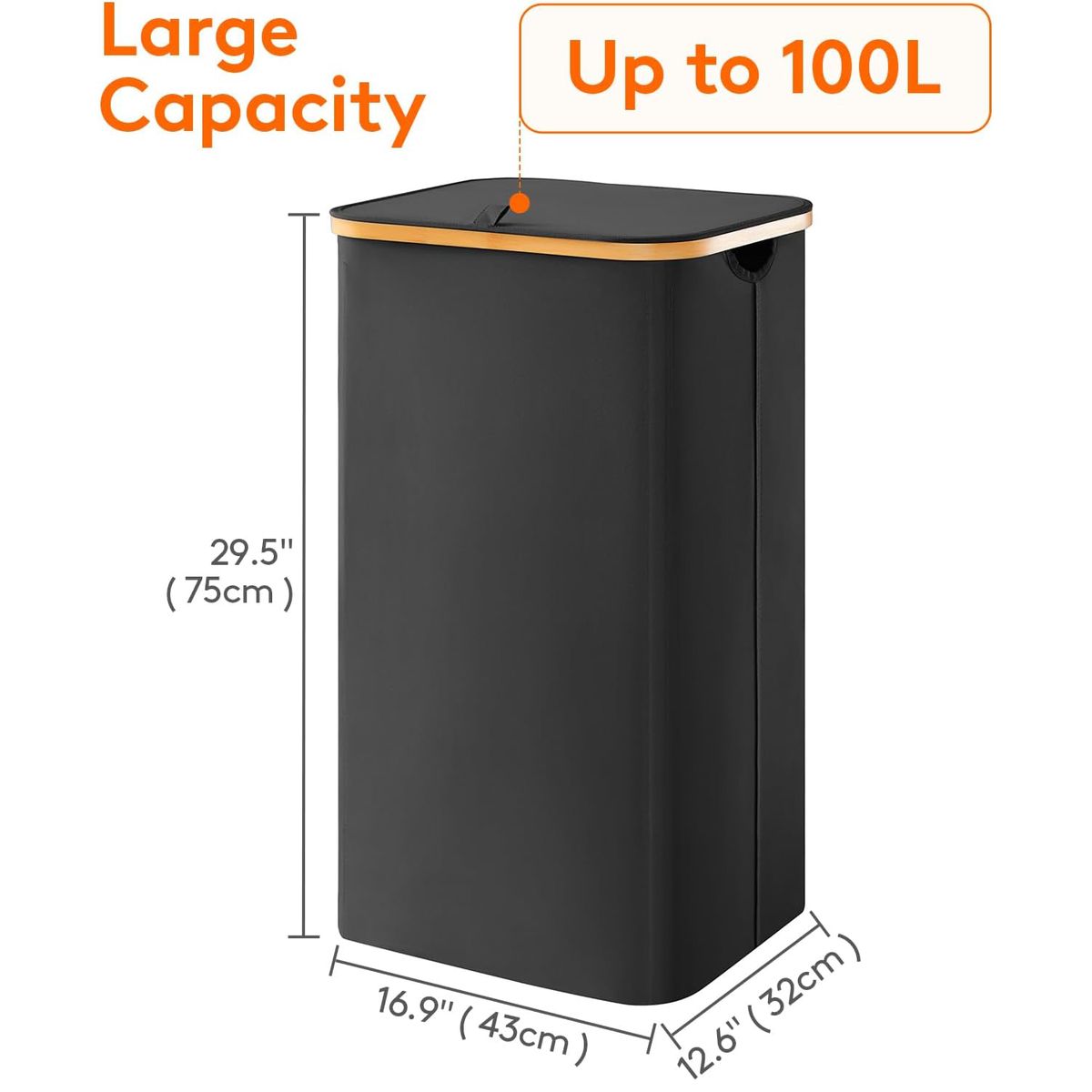 Cart In Mart Large Laundry Hamper with Lid and Removable Inner Bag Collapsible Waterproof