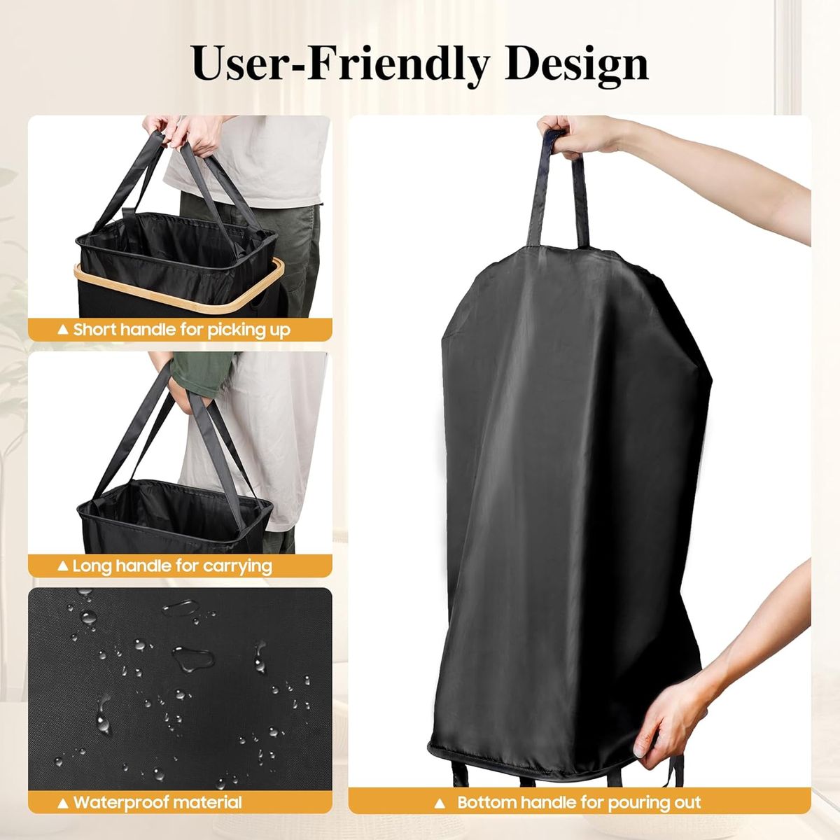 Cart In Mart Large Laundry Hamper with Lid and Removable Inner Bag Collapsible Waterproof
