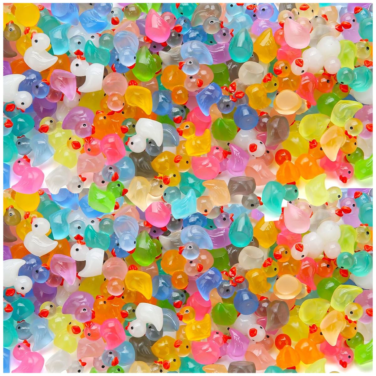 Cart In Mart Glow in the Dark Mini Resin Ducks - Tiny Resin Duck Crafts Figurines 240Pcs
