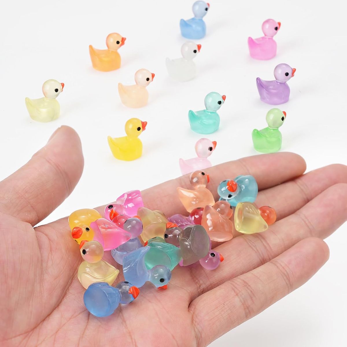 Cart In Mart Glow in the Dark Mini Resin Ducks - Tiny Resin Duck Crafts Figurines 240Pcs