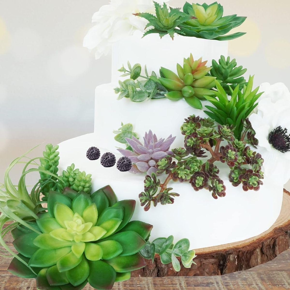 Cart In Mart Assorted Artificial Succulents - Unpotted Faux Greenery Picks - 19 Piece