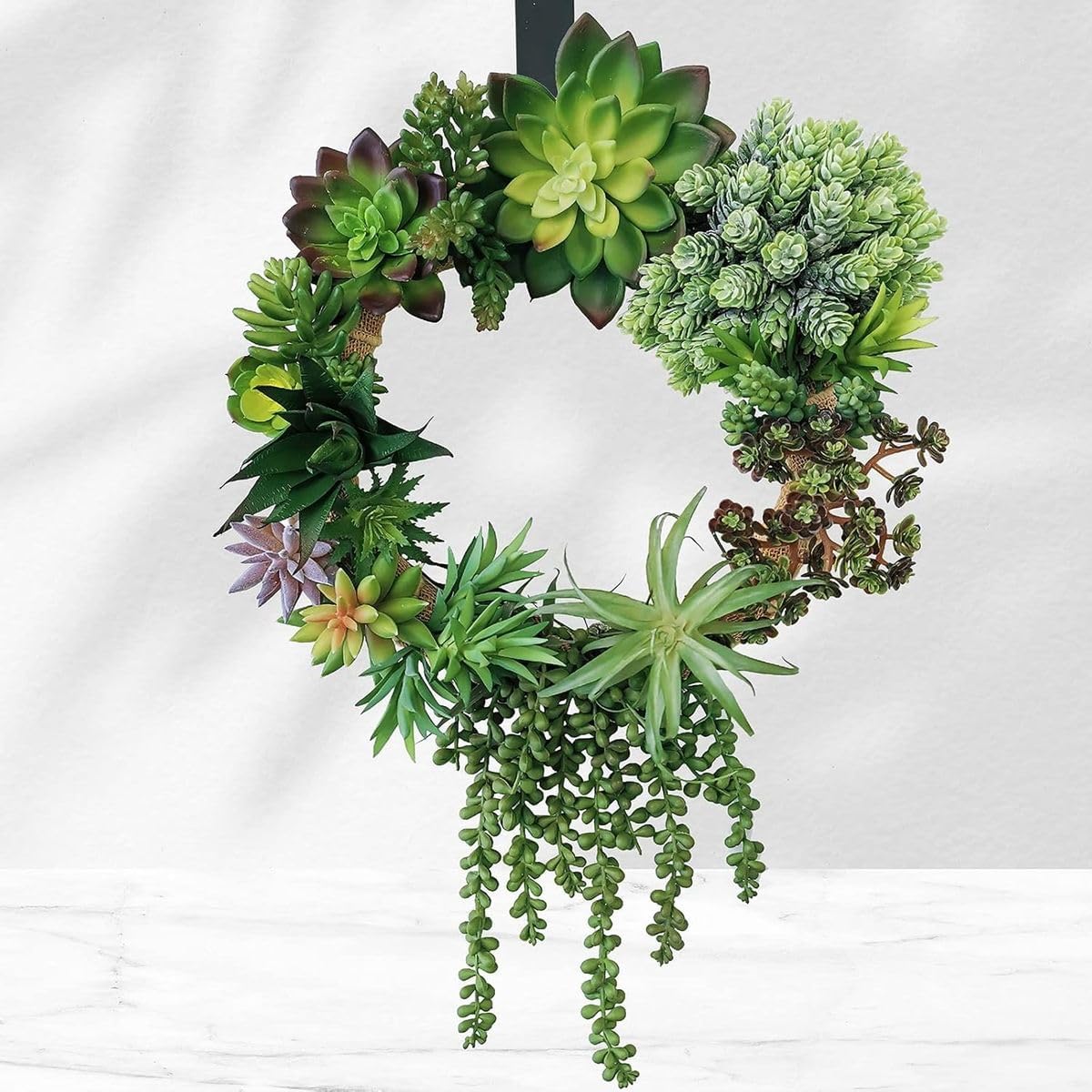 Cart In Mart Assorted Artificial Succulents - Unpotted Faux Greenery Picks - 19 Piece
