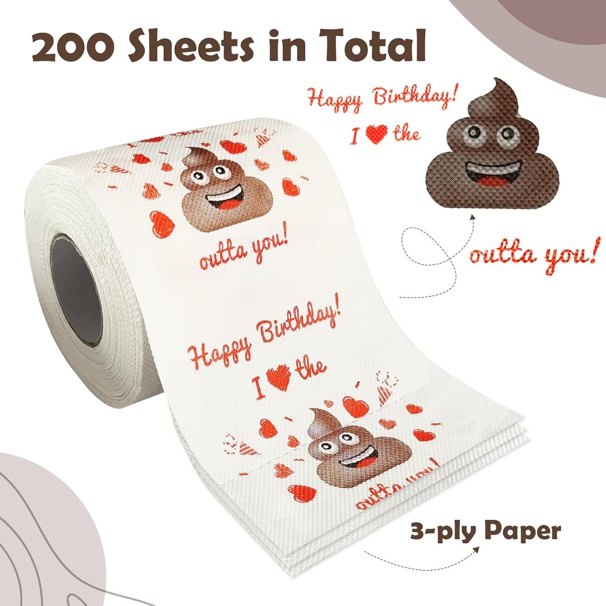 Cart In Mart Love Poop Toilet Paper Roll Funny Valentine's Day Gag Cute Gift for Him/Her