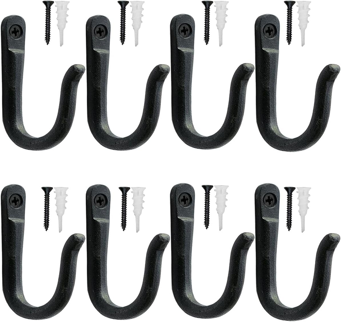 Cart In Mart Cast Iron Wall Hooks Rustic Farmhouse Decorative Hooks Heavy Duty RustProof