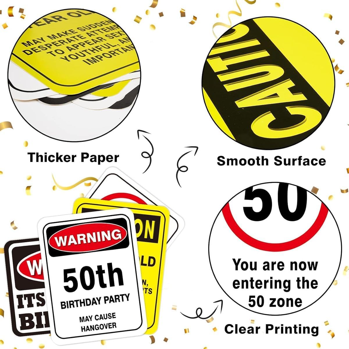 Cart In Mart 50th Birthday Party Decorations, Wall Signs, Table Centerpieces, Funny Banners