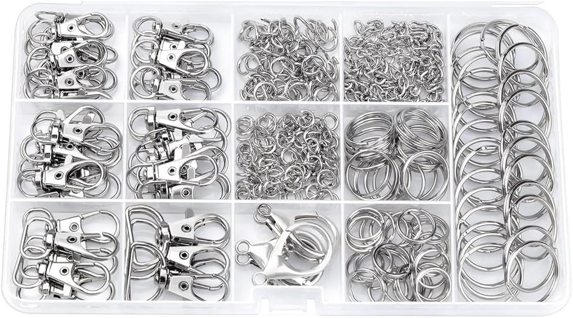 Cart In Mart 325PCS Keychain Making Kit Keychain Clips Lobster Claw Clasp for DIY Crafts
