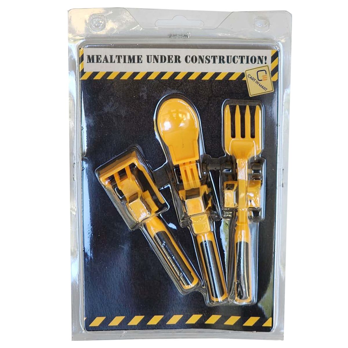 3Piece Toddler Construction Truck Utensil Set Silverware Kids Fork Spoon Set