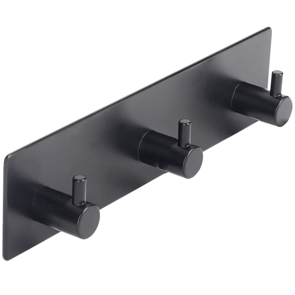 Cart In Mart 3 Hooks Key Holder Self-Adhesive Stainless Steel Matte Black Wall Mount