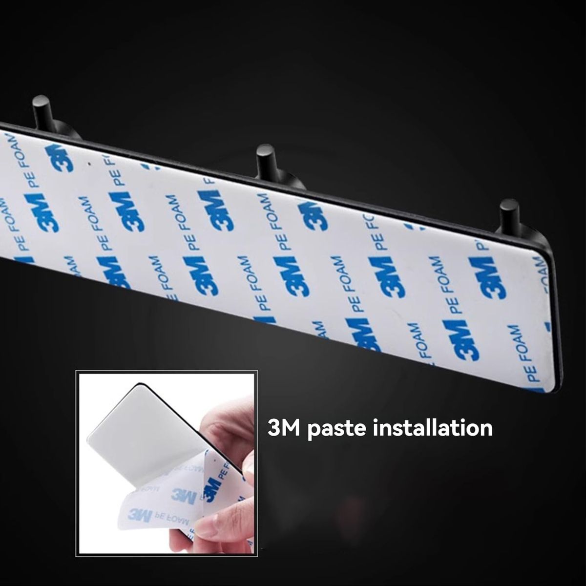 Cart In Mart 3 Hooks Key Holder Self-Adhesive Stainless Steel Matte Black Wall Mount