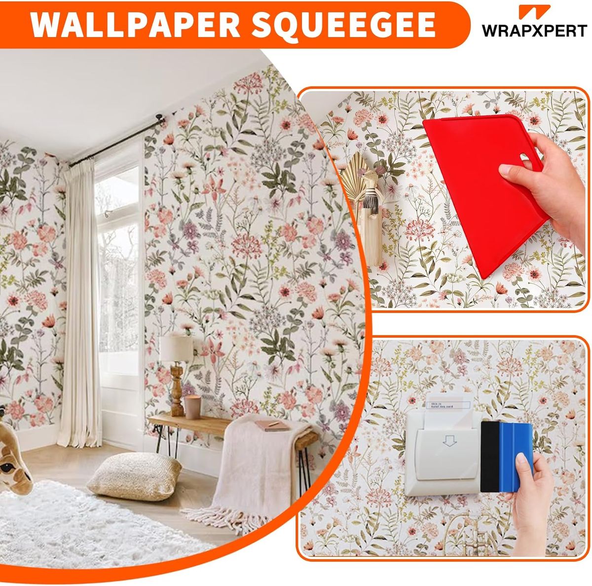 Cart In Mart Wallpaper Tools Kit Peel & Stick Wallpaper Vinyl Window Film Smoothing Set