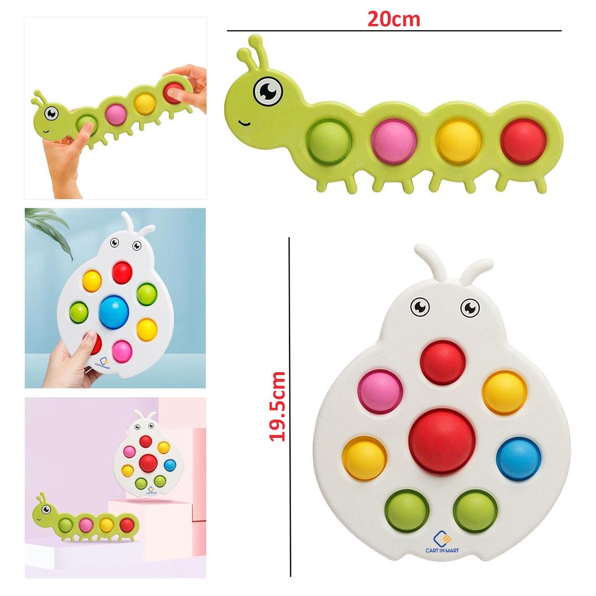 Cart In Mart Fidget Popper Sensory Baby Toys Push & Pop Busy Board Montessori Toddler Toy